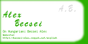 alex becsei business card